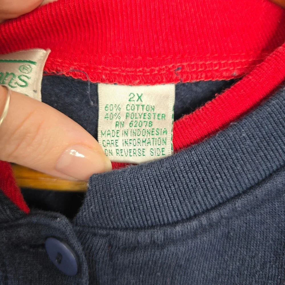Vintage Extra Shenanigans Womens 2X Christmas Cardigan Sweatshirt Navy‎